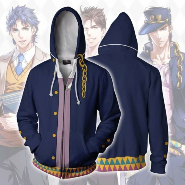 JoJo's Bizarre Adventure Jotaro Kujo Cosplay Zip Up Hoodie