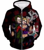 Best Villain Couple Joker X Harley Quinn Graphic Hoodie - Zip Up Hoodie