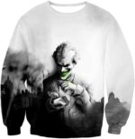 Deadliest Villain The Joker HD Graphic White Hoodie - Sweatshirt