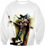 Gothams King And Queen Joker And Harley White Zip Up Hoodie - Sweatshirt