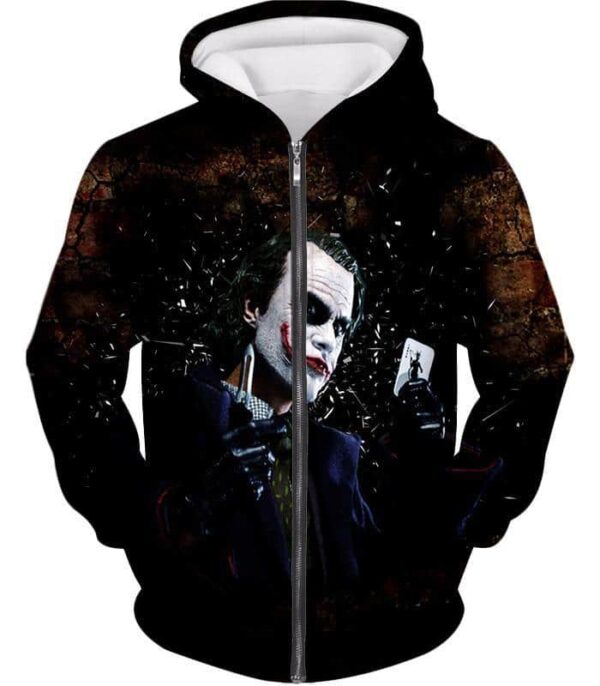 Ultimate Super Villain The Joker HD Print Hoodie - Zip Up Hoodie