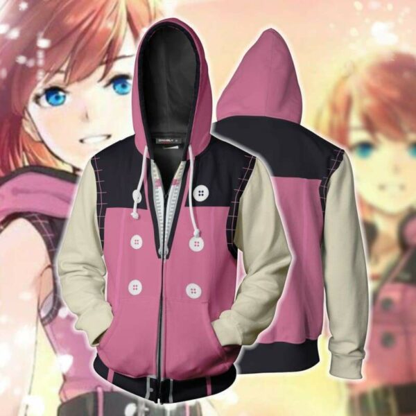 Kingdom Hearts III Kairi Pink Zip Up Hoodie Jacket