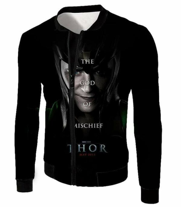 Cool God Of Mischief Loki Thor Promo Black Hoodie - Jacket