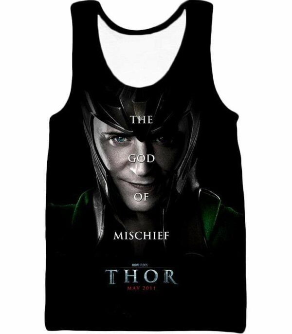 Cool God Of Mischief Loki Thor Promo Black Zip Up Hoodie - Tank Top