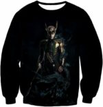 Loki Odinson The Asgardian Cool Black Action Zip Up Hoodie - Sweatshirt