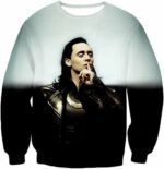 Marvels God Of Mischief Loki Black White Hoodie - Sweatshirt