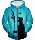 VillainoAsgardian Loki Cool Blue Hoodie - Zip Up Hoodie