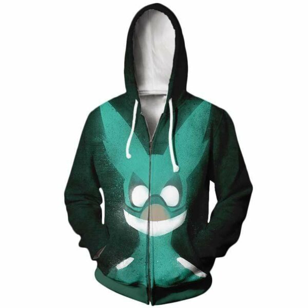 Izuku Midoriya Deku Hero Zip Up Hoodie - My Hero Academia Merch Zip Up Hoodie Jacket