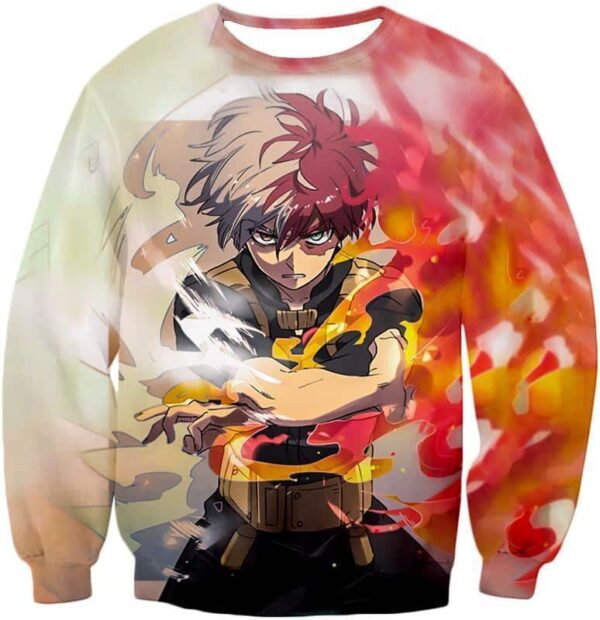 My Hero Academia Hoodie - My Hero Academia Being The Best Shoto Todoroki Half Cold Half Hot Hero Action Hoodie - Sweatshirt