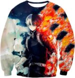 My Hero Academia Hoodie - My Hero Academia Blazing Hot And Icy Cold Half Cold Half Hot Shoto Cool Action Hoodie - Sweatshirt