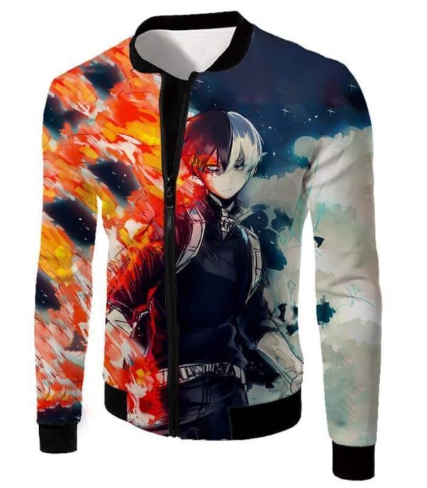 My Hero Academia Hoodie - My Hero Academia Blazing Hot And Icy Cold Half Cold Half Hot Shoto Cool Action Hoodie - Jacket