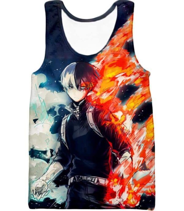 My Hero Academia Hoodie - My Hero Academia Blazing Hot And Icy Cold Half Cold Half Hot Shoto Cool Action Hoodie - Tank Top