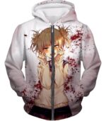 My Hero Academia Hoodie - My Hero Academia Cute And Dangerous Anime Villain Himiko Toga White Hoodie - Zip Up Hoodie