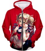 My Hero Academia Hoodie - My Hero Academia Cute Anime Villain Himiko Toga Red Hoodie - Zip Up Hoodie