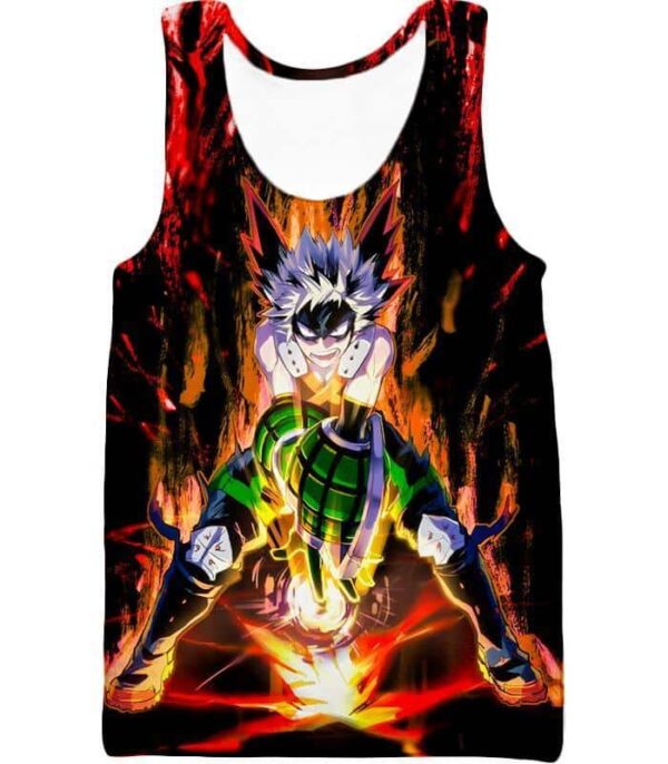 My Hero Academia Hoodie - My Hero Academia Explosion Quirk Hero Bakugo Katsuki Ultimate Action Zip Up Hoodie - Tank Top