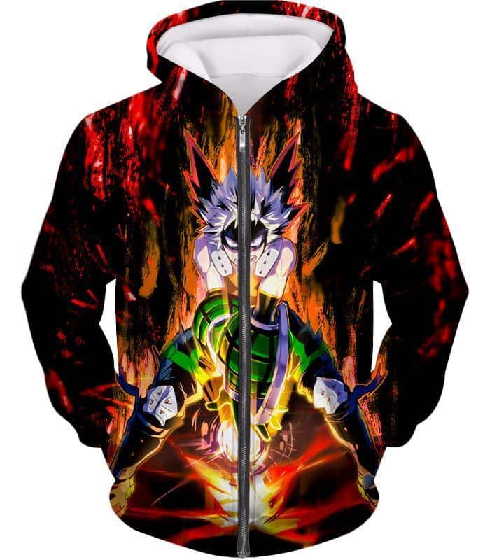 My Hero Academia Hoodie - My Hero Academia Explosion Quirk Hero Bakugo Katsuki Ultimate Action Zip Up Hoodie