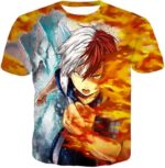 My Hero Academia Hoodie - My Hero Academia Favourite Anime Hero Shoto Todoroki Half Cold Half Hot Hoodie - T-Shirt