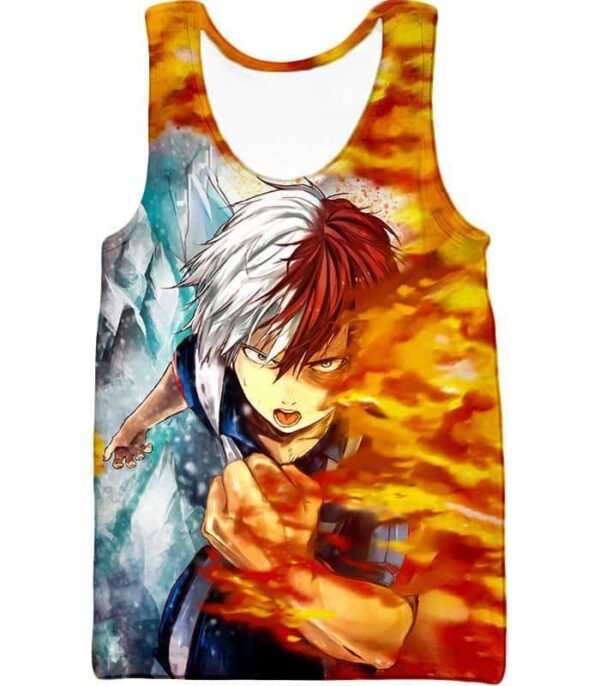 My Hero Academia Hoodie - My Hero Academia Favourite Anime Hero Shoto Todoroki Half Cold Half Hot Hoodie - Tank Top