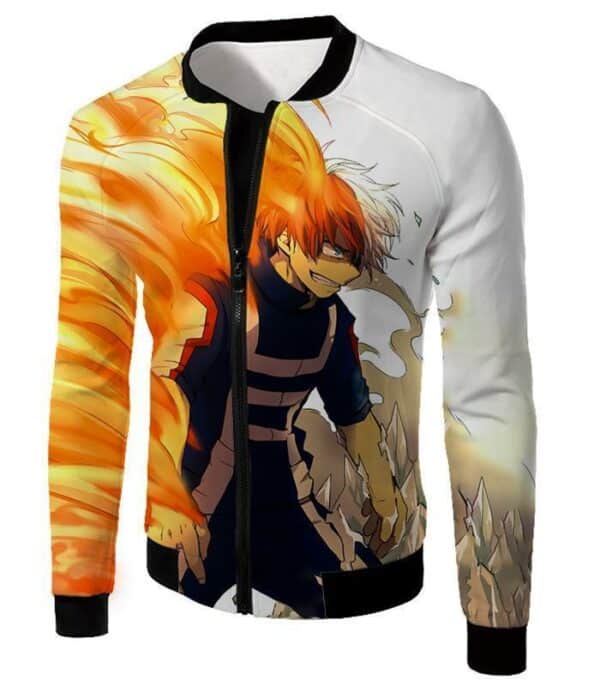 My Hero Academia Hoodie - My Hero Academia Hero Shoto Todoroki Half Hot Half Cold Cool Action Hoodie - Jacket