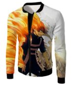 My Hero Academia Hoodie - My Hero Academia Hero Shoto Todoroki Half Hot Half Cold Cool Action Zip Up Hoodie - Jacket