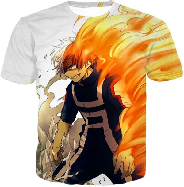 My Hero Academia Hoodie - My Hero Academia Hero Shoto Todoroki Half Hot Half Cold Cool Action Zip Up Hoodie - T-Shirt