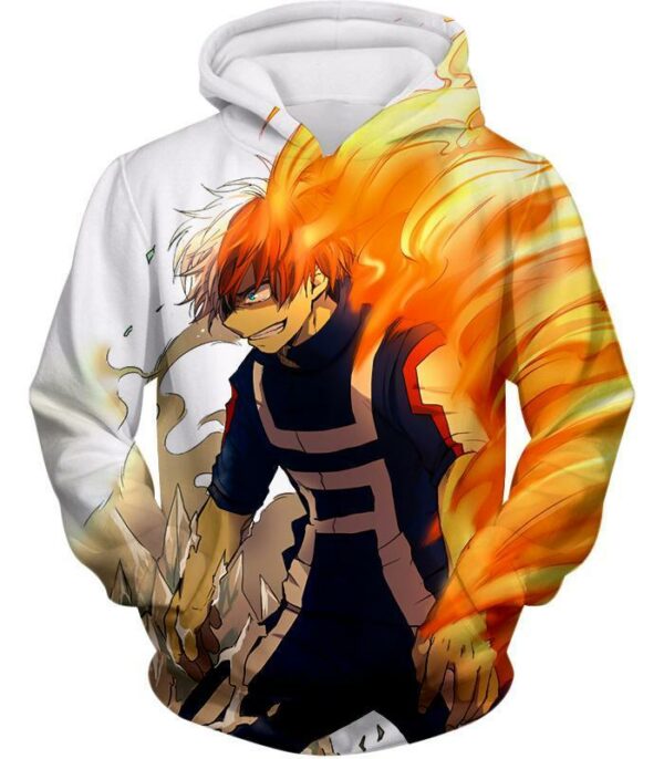 My Hero Academia Hoodie - My Hero Academia Hero Shoto Todoroki Half Hot Half Cold Cool Action Hoodie