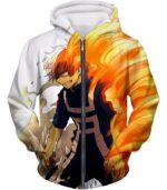 My Hero Academia Hoodie - My Hero Academia Hero Shoto Todoroki Half Hot Half Cold Cool Action Hoodie - Zip Up Hoodie