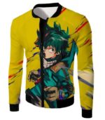 My Hero Academia Hoodie - My Hero Academia Izuki Midoriya Aka Deku Anime Promo Yellow Hoodie - Jacket