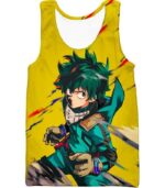 My Hero Academia Hoodie - My Hero Academia Izuki Midoriya Aka Deku Anime Promo Yellow Zip Up Hoodie - Tank Top