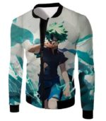 My Hero Academia Hoodie - My Hero Academia Izuki Midoriya Incredible Hero Action White Hoodie - Jacket