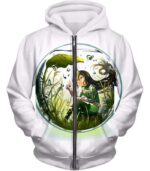 My Hero Academia Hoodie - My Hero Academia Rainy Season Hero Froppy Asui White Hoodie - Zip Up Hoodie