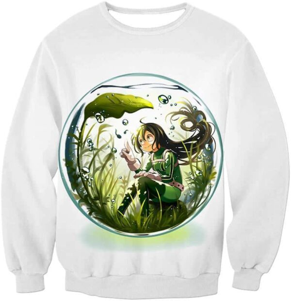 My Hero Academia Hoodie - My Hero Academia Rainy Season Hero Froppy Asui White Hoodie - Sweatshirt