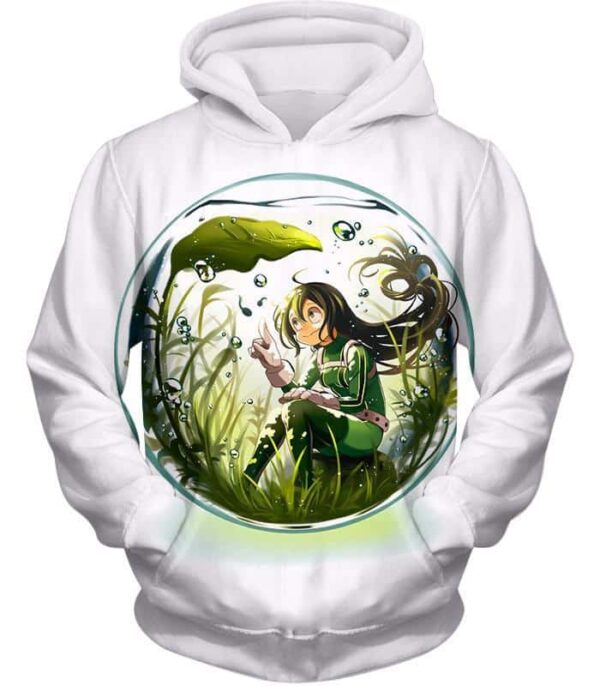 My Hero Academia Hoodie - My Hero Academia Rainy Season Hero Froppy Asui White Hoodie - Hoodie