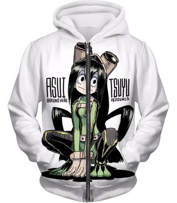 My Hero Academia Hoodie - My Hero Academia Rainy Season Hero Froppy Tsuyu Asui Cool Anime Promo Hoodie - Zip Up Hoodie