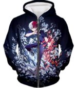 My Hero Academia Hoodie - My Hero Academia Shoto Todoroki  Black Hoodie - Zip Up Hoodie