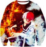 My Hero Academia Hoodie - My Hero Academia Super Anime Hero Shoto Todoroki Quirk Half Cold Half Hot Action Hoodie - Sweatshirt