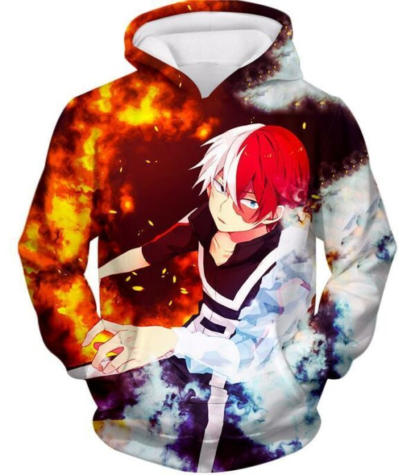 My Hero Academia Hoodie - My Hero Academia Super Anime Hero Shoto Todoroki Quirk Half Cold Half Hot Action Hoodie