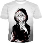 My Hero Academia Hoodie - My Hero Academia Super Crazy League Of Villains Leader Shigaraki Tomura Cool Promo White Zip Up Hoodie - T-Shirt