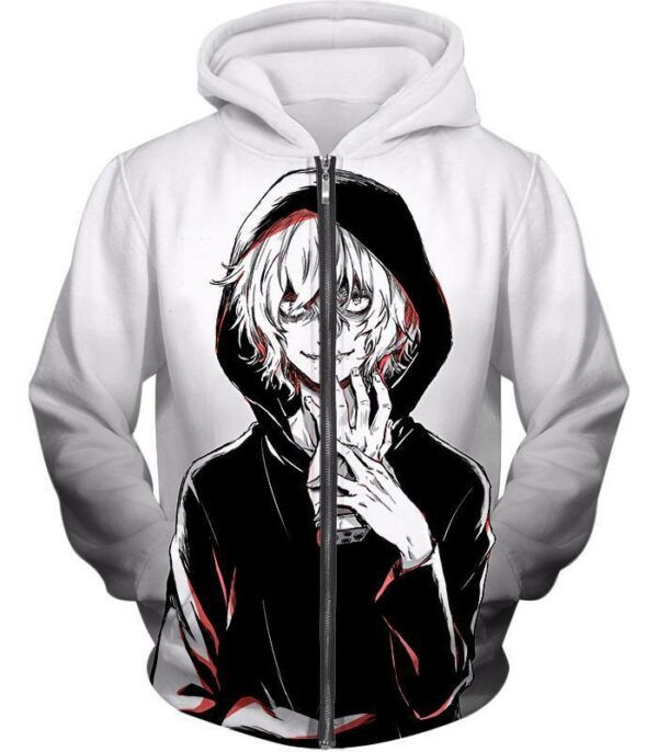 My Hero Academia Hoodie - My Hero Academia Super Crazy League Of Villains Leader Shigaraki Tomura Cool Promo White Hoodie - Zip Up Hoodie