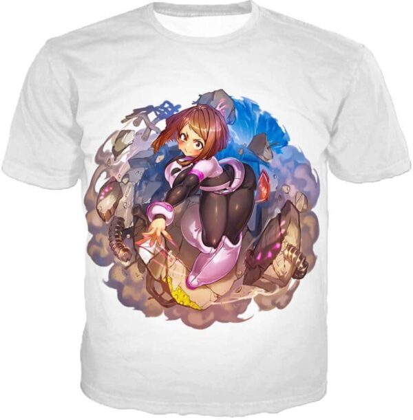 My Hero Academia Hoodie - My Hero Academia Super Cute Gravity Girl Uraraka Action  White Hoodie - T-Shirt