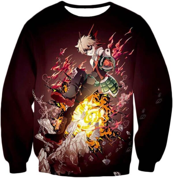 My Hero Academia Hoodie - My Hero Academia Super Exploding Anime Hero Bakugo Katsuki Ultimate Action Red Hoodie - Sweatshirt