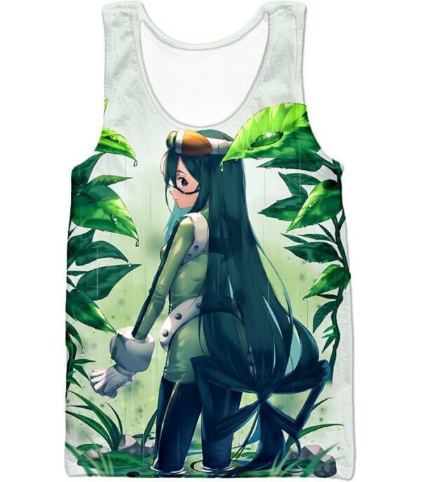 My Hero Academia Hoodie - My Hero Academia Super Hero Froppy Tsuyu Asui White Hoodie - Tank Top