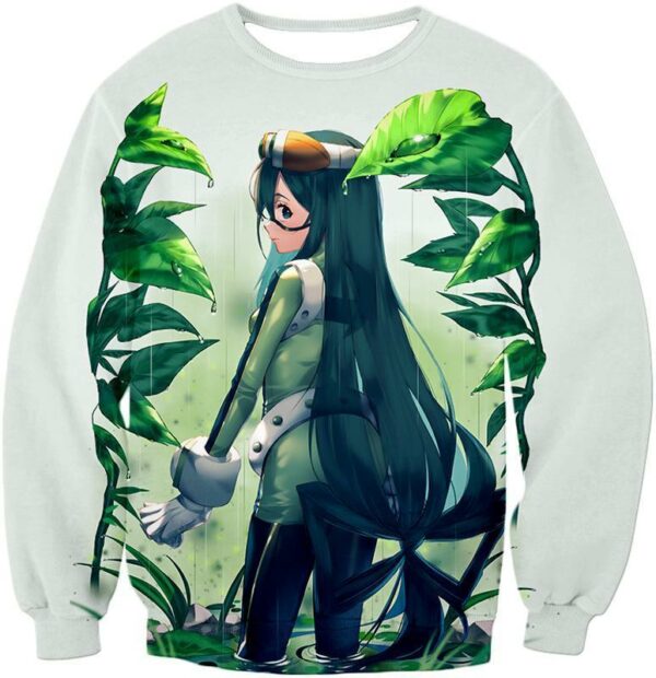 My Hero Academia Hoodie - My Hero Academia Super Hero Froppy Tsuyu Asui White Hoodie - Sweatshirt