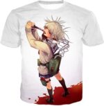 My Hero Academia Hoodie - My Hero Academia Thristy For Blood Transforming Villain Toga Himiko Action White Hoodie - T-Shirt