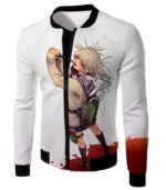 My Hero Academia Hoodie - My Hero Academia Thristy For Blood Transforming Villain Toga Himiko Action White Hoodie - Jacket