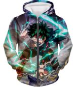 My Hero Academia Hoodie - My Hero Academia Ultimate Hero Izuki Midoriya Aka Deku Super Action Anime Hoodie - Zip Up Hoodie