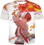 My Hero Academia Hoodie - My Hero Academia Ultimate  Shoto Todoroki Action White Hoodie - T-Shirt