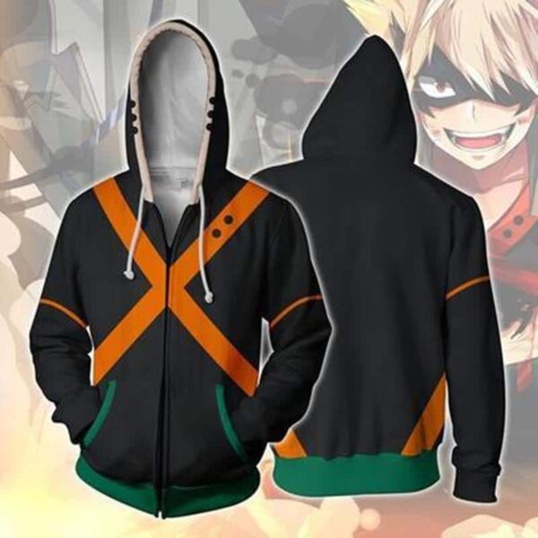 My Hero Academia Hoodies - Katsuki Bakugo Zip Up Hoodie