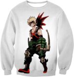 My Hero Academia White Katsuki Bakugo My Hero Academia Hoodie - Anime Hoodie - Sweatshirt