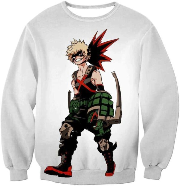 My Hero Academia White Katsuki Bakugo My Hero Academia Hoodie - Anime Hoodie - Sweatshirt